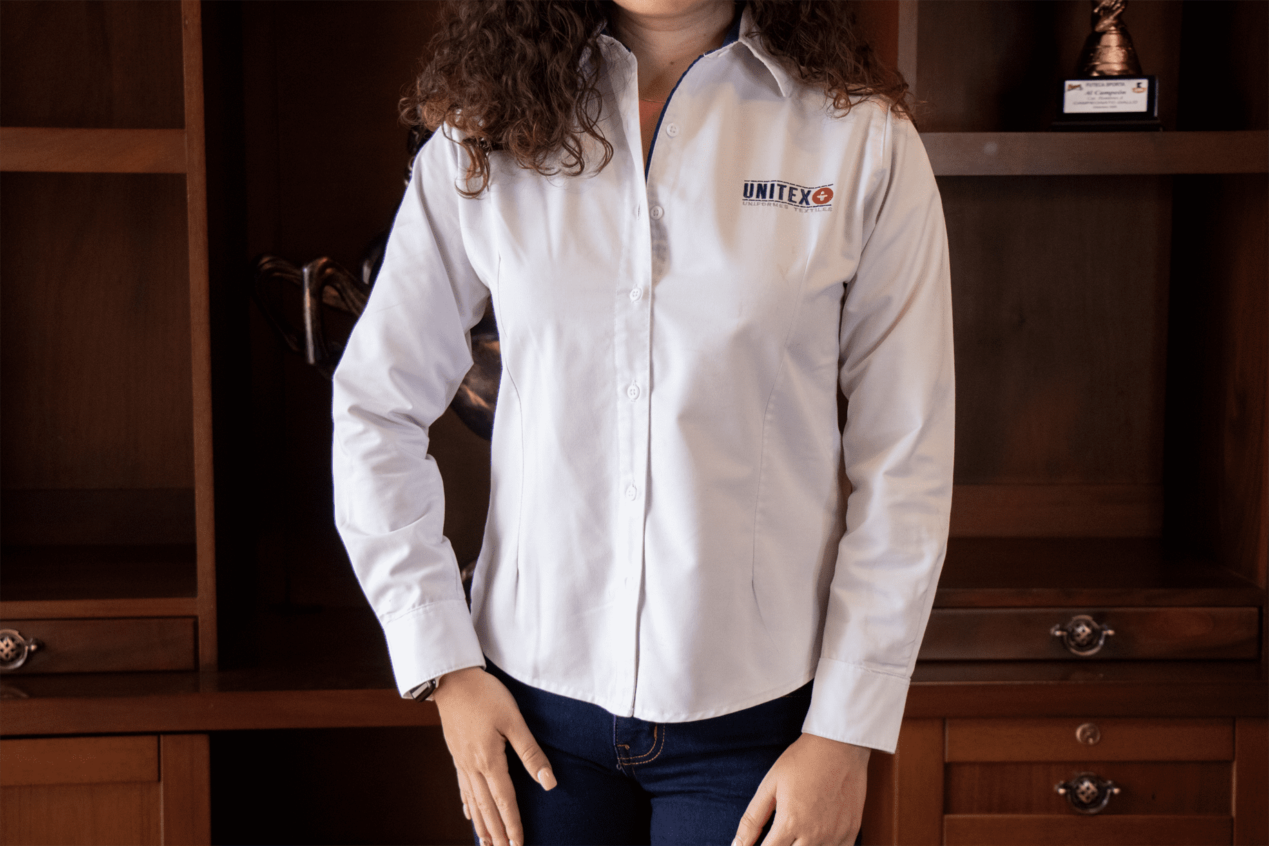 Blusa Manga Larga Tipo Oxford - Imagen 4